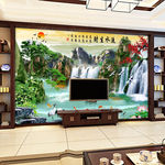 流水生财风景背景图