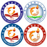 龙冈中心小学校徽
