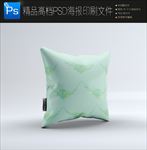 森林绿菱格花纹轻奢抱枕设计图