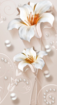 花朵绽放珍珠质感立体感玄关壁画