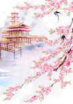 粉红樱花元素