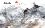 新款意境山水画大展宏图背景墙