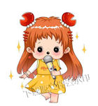 蒙奇奇12星座巨蟹座插画卡通