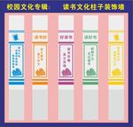 读书大厅柱子文化墙