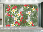 热带植物背景墙