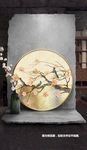 轻奢金色圆形工笔花鸟装饰画