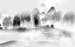 水墨山