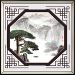 正方形山水画