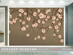 中式手绘花鸟