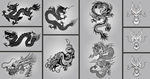 矢量手绘龙系列