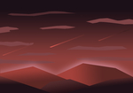 夜晚远山