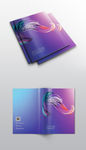 缤纷彩色渐变紫色画册封面展开图