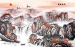 中式山水背景