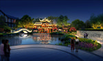 公园亭子节点夜景