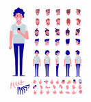 休闲男士卡通人物插画