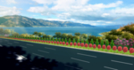 高速公路湖边中分带效果图