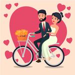 结婚卡通人物插画
