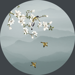玉兰花鸟装饰画