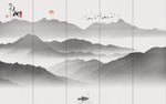 大型水墨山水画 山水壁画