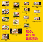 酒店或美食店灯箱里面菜单图相纸