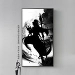 中国风水墨武侠人物剪影装饰画