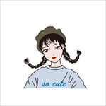 个性女孩矢量图