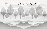 山水树叶图
