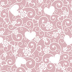 白色爱心花纹印花图案