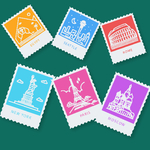 知名世界旅游城市邮票