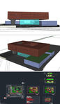 博物展馆草图SU模型含CAD