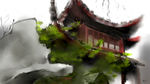 手绘 插画 中国风 复古 园林