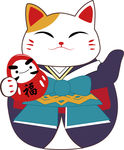 矢量卡通叮当发财猫
