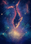 蓝色鲸鱼星空
