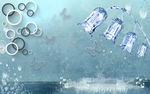 梦幻水花创意现代简约玄关屏风电