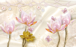 玉雕莲花珠宝背景墙