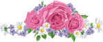粉色精美花朵情人节鲜花装饰矢量