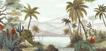 热带植物雨林西洋画