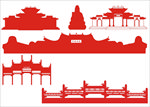 佛山文瀚樵山建筑元素矢量手绘图