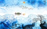 山水情 水墨山水画
