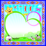 校园蒙古语展板PSD素材