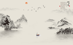 山水壁画 山水壁纸 山水墙画