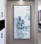 山水挂画 竖幅山水装饰画