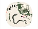 水墨生肖之蛇装饰画无框画