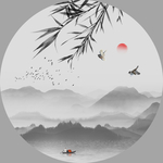 水墨山水竹子装饰画