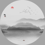 圆形山水画