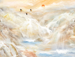 山水石纹背景