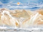 山水大理石 高山流水 流水生财