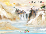 山水大理石 高山流水 流水生财