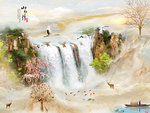 山水大理石 高山流水 流水生财