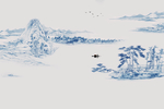 式水墨玄关屏风电视背景底纹素材